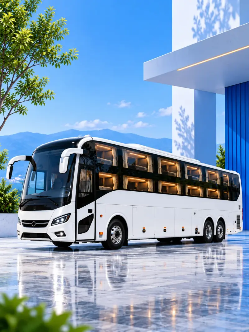 White sleeper coach with comfortable overnight berths